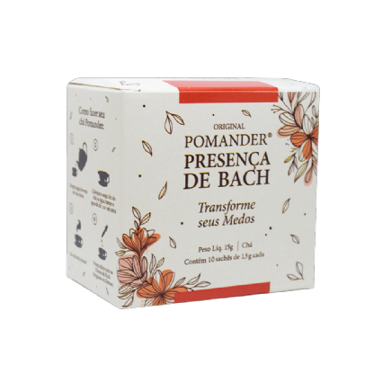 Pomander Chá Presença de Bach Transforme os seus Medos 10 sachês