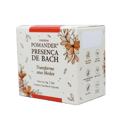 Pomander Chá Presença de Bach Transforme os seus Medos 10 sachês