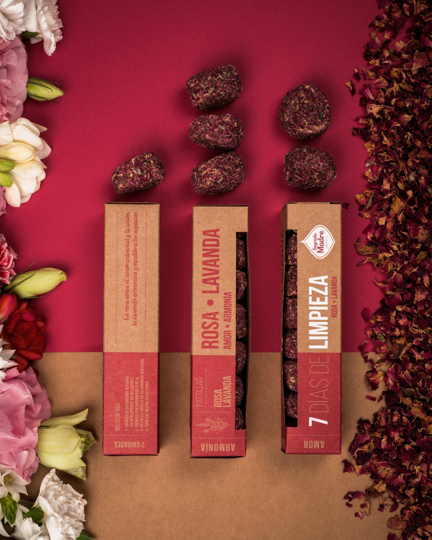 Pastilha de Defumação 7 Dias De Limpeza Sagrada Madre - Rosa e Lavanda