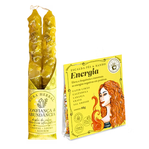 Kit Velas Amarelas e Banho Energia
