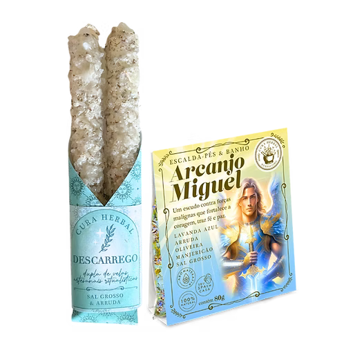Kit Velas Descarrego e Banho Arcanjo Miguel
