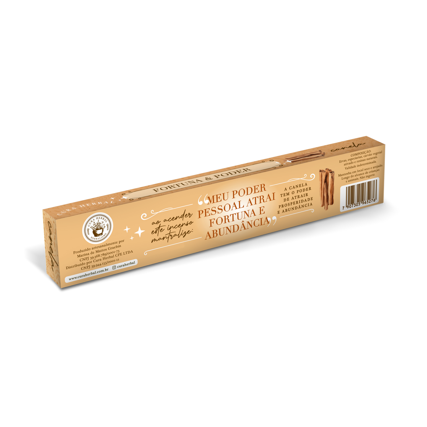 Incenso Fortuna & Poder Canela Cura Herbal