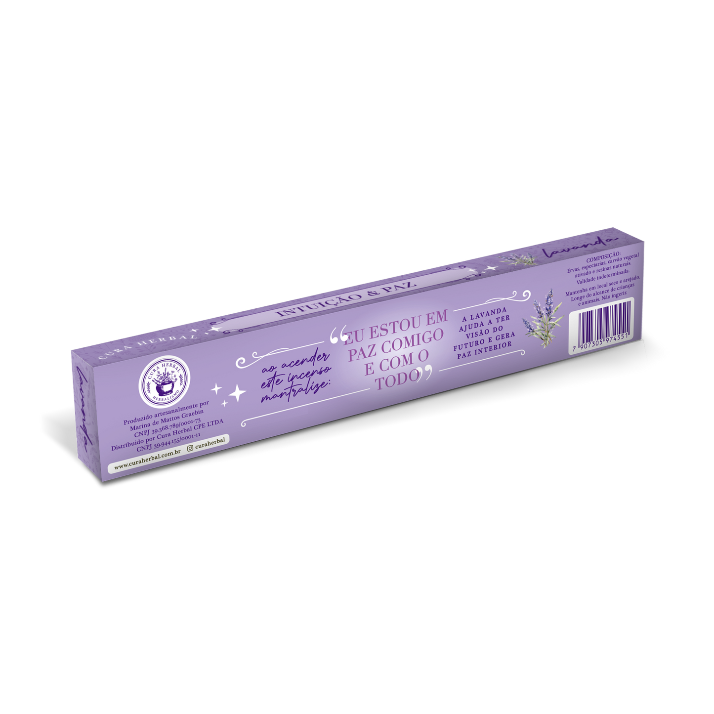 Incenso Intuição & Paz Lavanda Cura Herbal