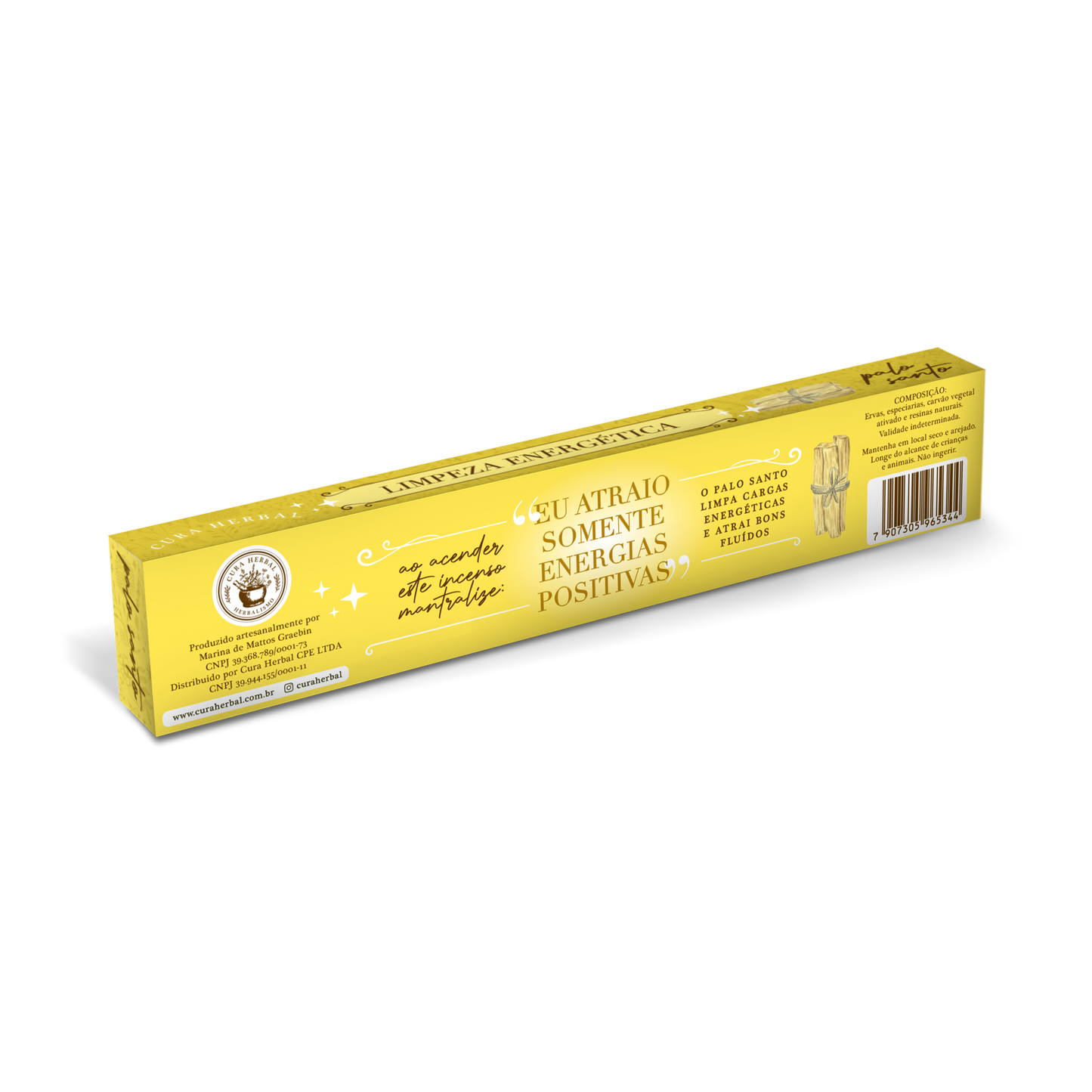 Incenso Limpeza Energética Palo Santo Cura Herbal