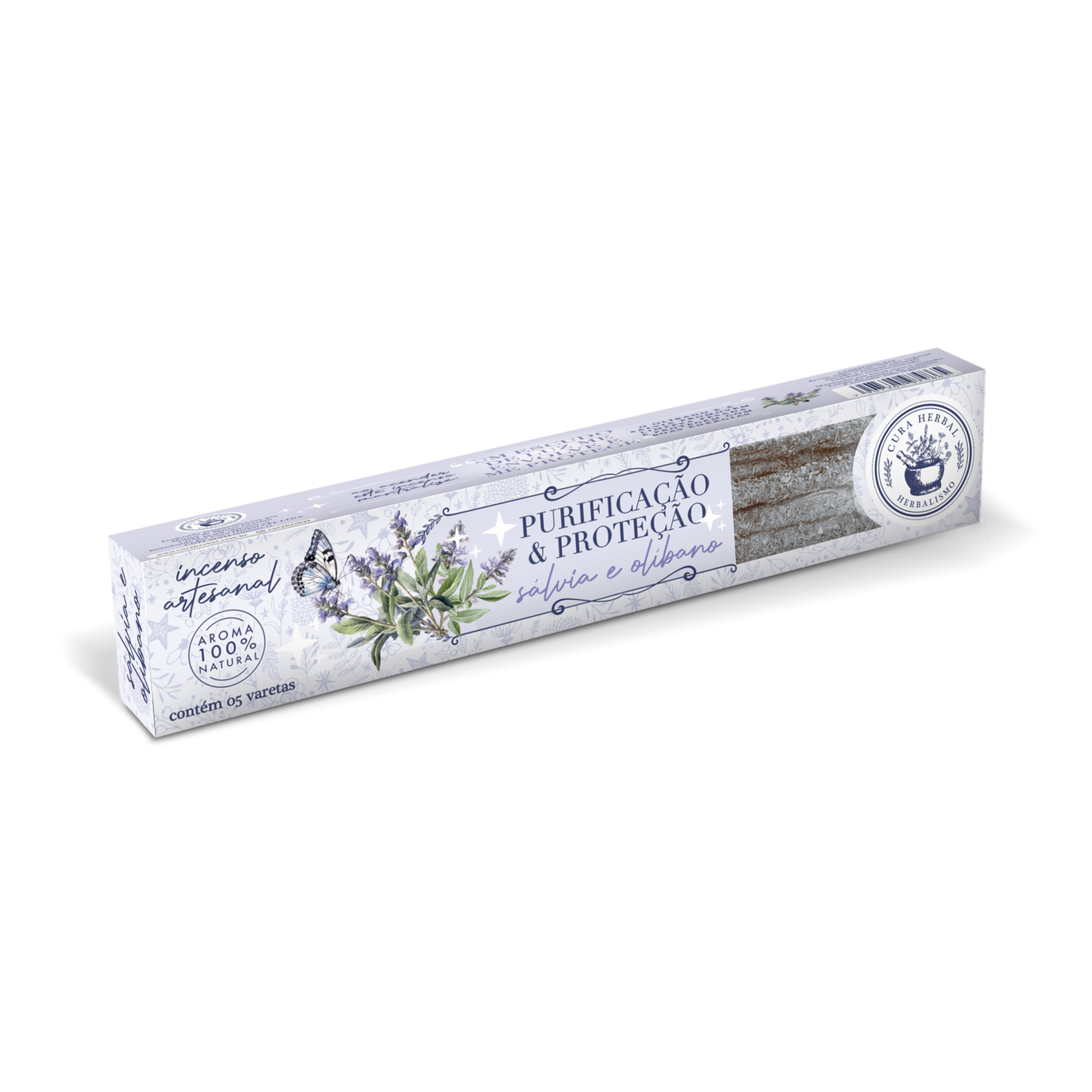 Incenso Purificação & Proteção Sálvia e Olíbano Cura Herbal