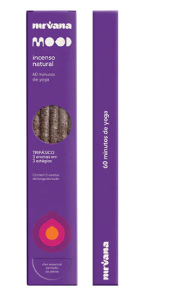Incenso Nirvana Natural Vareta Mood Trifásico - 60 Minutos de Yoga