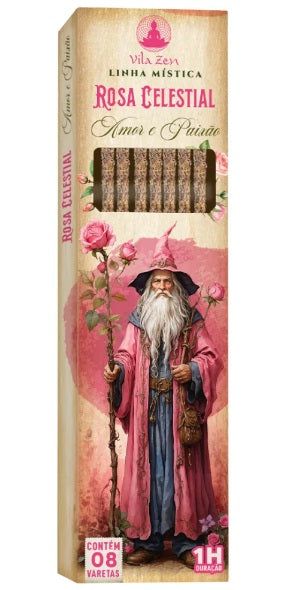 Incenso Vila Zen Natural Magos Vareta - Rosa Celestial