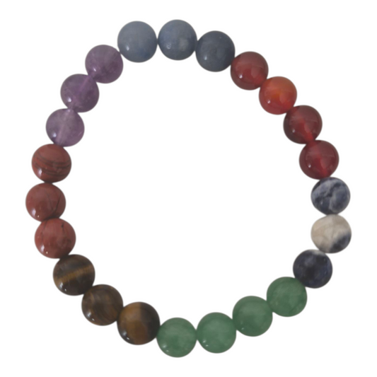 Pulseira Esferas 7 Chakras – Equilíbrio, Proteção e Harmonia