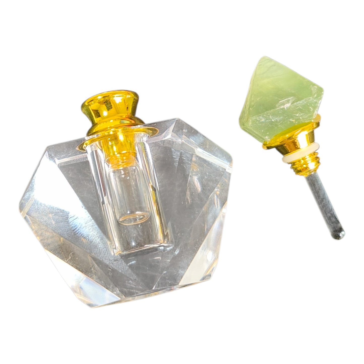 Frasco Perfumeiro de Vidro com Conta-Gotas – Fluorita Verde