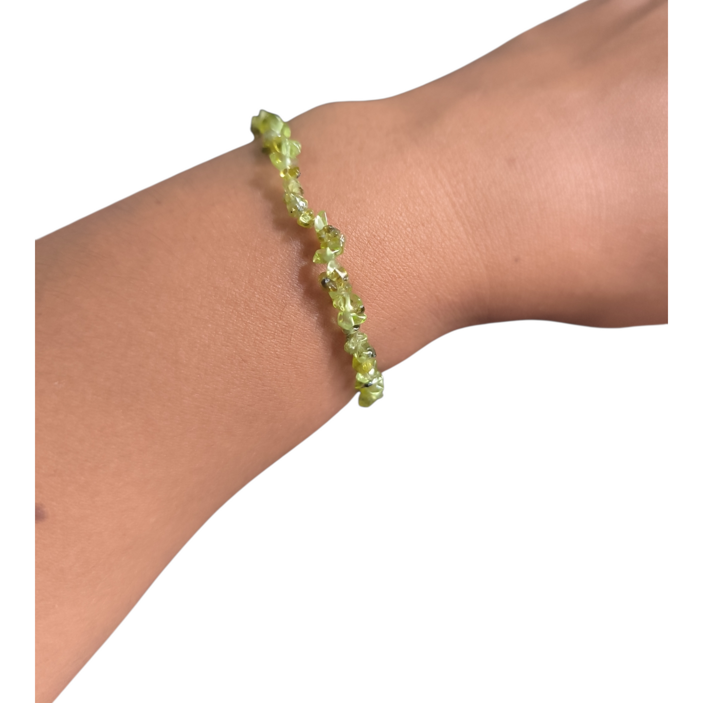 Pulseira de Peridoto Cascalho Mini Transformação ,Alinhamento do Destino,Liberação de Tensões