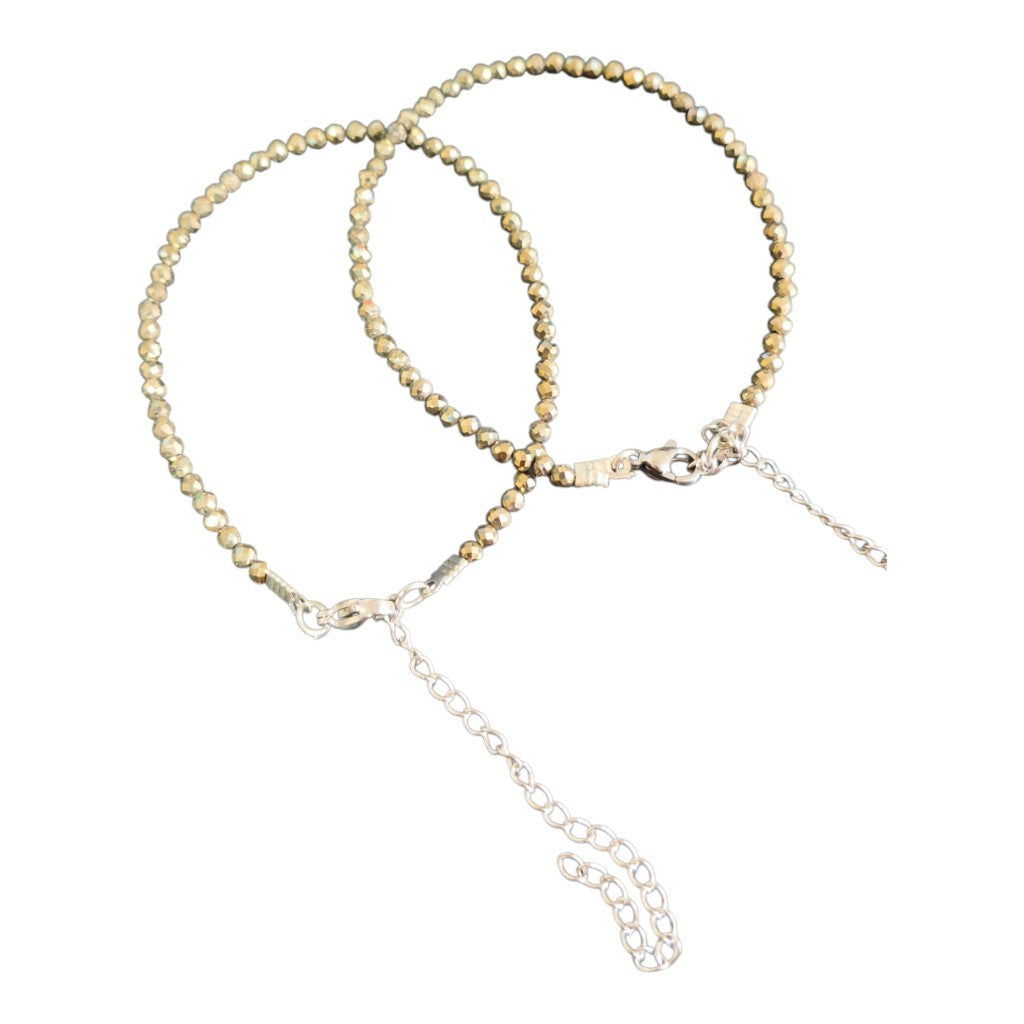 Pulseira de Pirita 3mm - PROSPERIDADE,BRILHO,ABUNDÂNCIA