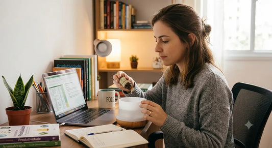 Qual óleo essencial ajuda na concentração e produtividade?
