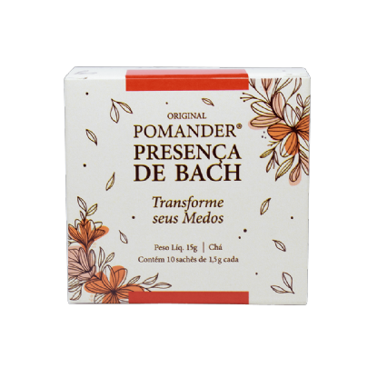 Pomander Chá Presença de Bach Transforme os seus Medos 10 sachês