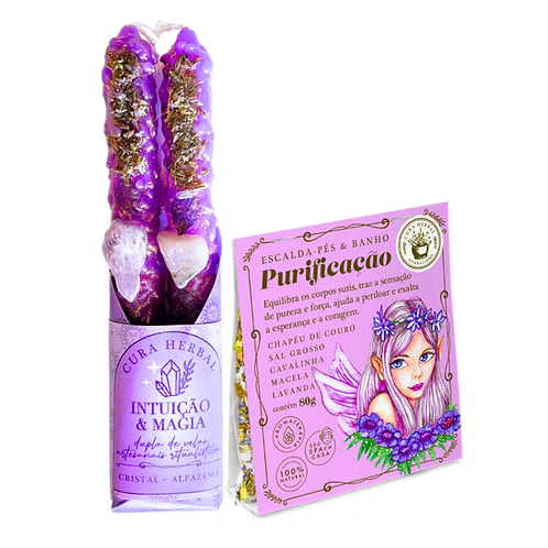 Kit Velas Roxas e Banho Purificação