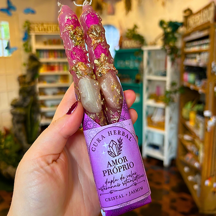 Dupla de Velas Rosas Amor Próprio