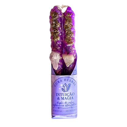 Dupla de Velas Roxas Intuição & Magia