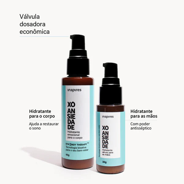 DUPLA XÔ ANSIEDADE | Hidratantes (mãos e corpo) que promovem alívio da ansiedade