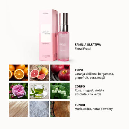 VELVET FLOWERS 30ml| Body Essence floral delicado que desperta leveza. Desenvolvido com Neurociência.