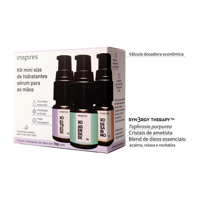 TRIO MINI XÔ | HYDRAEMOTION-10G- para as mãos com blend de óleos essenciais
