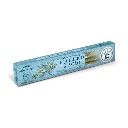 Incenso Equilíbrio & Ação Louro e Eucalipto Cura Herbal