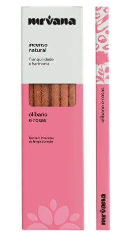 Incenso Nirvana Natural Vareta - Olibano e Rosas