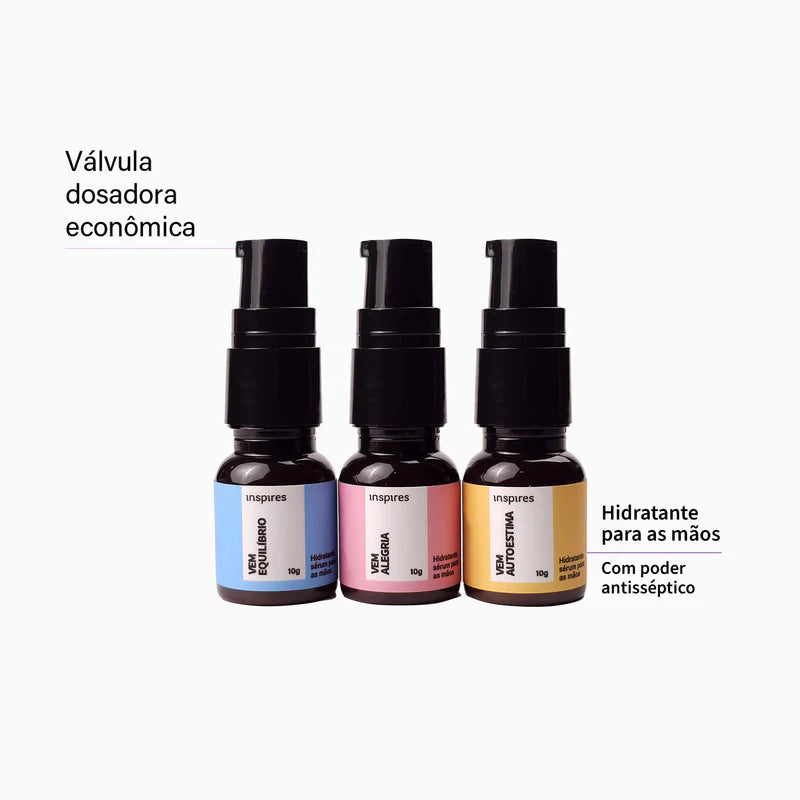 TRIO MINI VEM | HYDRAEMOTION-10G- para as mãos com blend de óleos essenciais