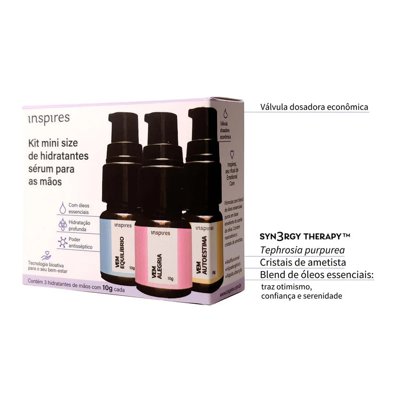 TRIO MINI VEM | HYDRAEMOTION-10G- para as mãos com blend de óleos essenciais