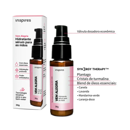 VEM ALEGRIA | HYDRAEMOTION para as mãos com blend de óleos essenciais para otimismo