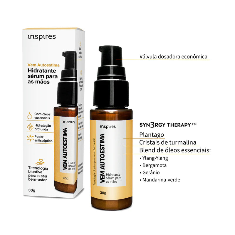 VEM AUTOESTIMA | HYDRAEMOTION para as mãos com blend de óleos essenciais que promove autoconfiança
