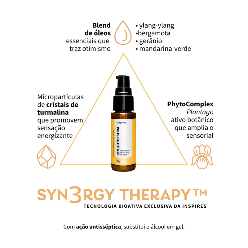 VEM AUTOESTIMA | HYDRAEMOTION para as mãos com blend de óleos essenciais que promove autoconfiança