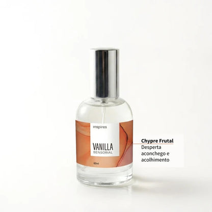 VANILLA SENSORIAL 60ml | Perfume sofisticado que utiliza a Neurociência. Envolve a pele e traz sensações de aconchego.