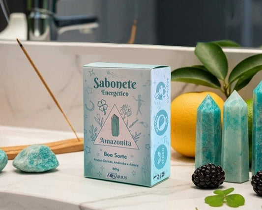 Sabonete de Cianita Azul Proteção de Miguel Chá Branco, Alfazema e Flores 80g