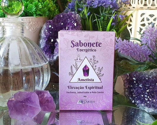Sabonete de Ametista Elevação Espiritual Verbena, Palo Santo e Jabuticaba 80g