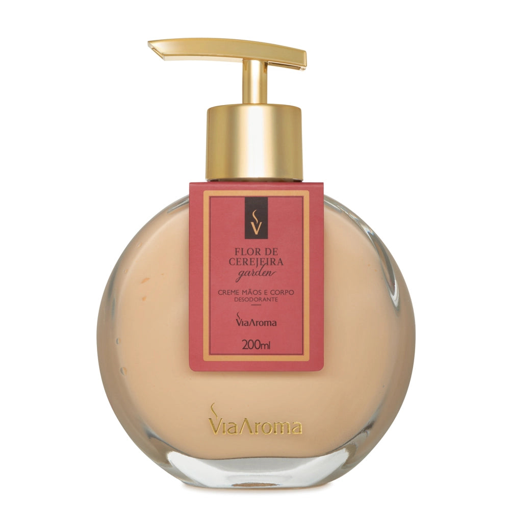 Creme Hidratante Desodorante Mãos e Corpo Flor de Cerejeira Via Aroma - 200ml