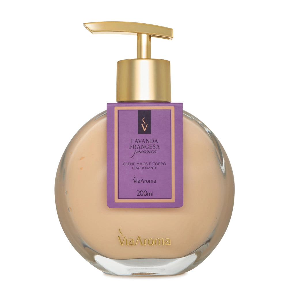 Creme Hidratante Desodorante Mãos e Corpo Lavanda Francesa Via Aroma - 200ml