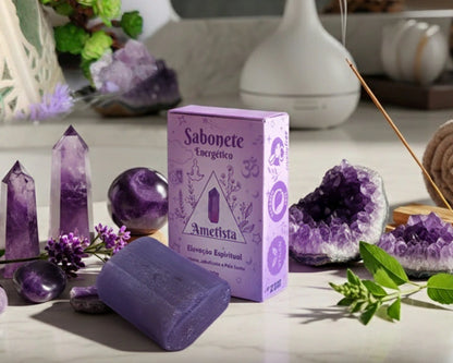 Sabonete de Ametista - Elevação Espiritual - Verbena, Palo Santo e Jabuticaba 80g