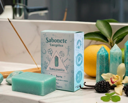 Sabonete de Amazonita - Boa Sorte - Frutas Cítricas, Andiroba e Amora 80g