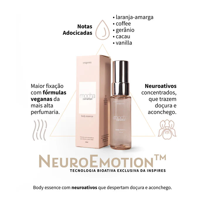 MOCHA CARAMEL 30ml | Body Essence gourmand que desperta acolhimento. Desenvolvido com Neurociência.