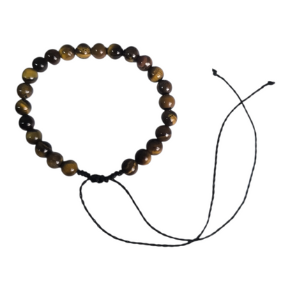 Pulseira de Olho de Tigre 6 mm Regulável