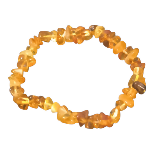 Pulseira cascalho Âmbar natural amarelo