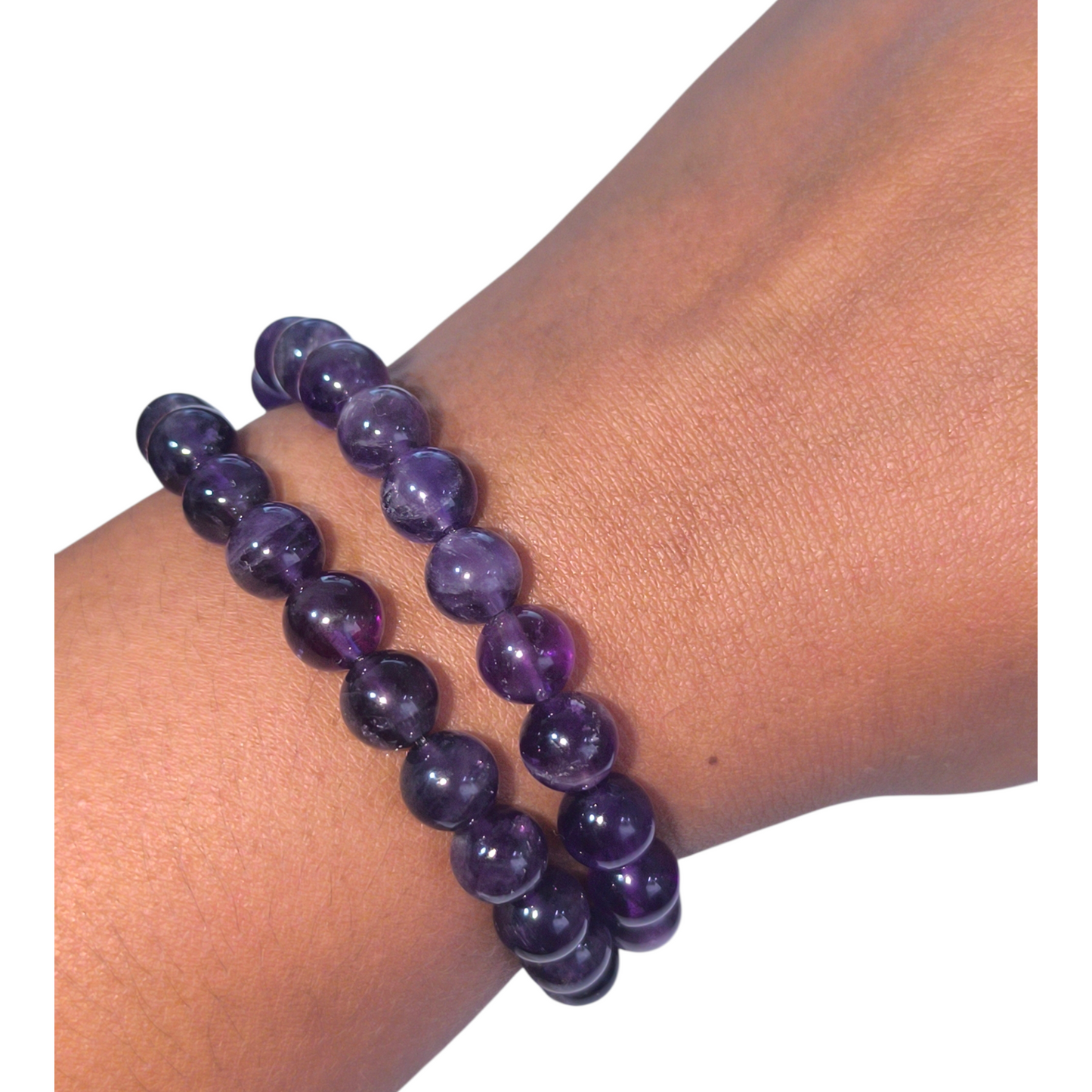 Pulseira esfera Ametista 8mm - Intuição, Espiritualidade, Conexão