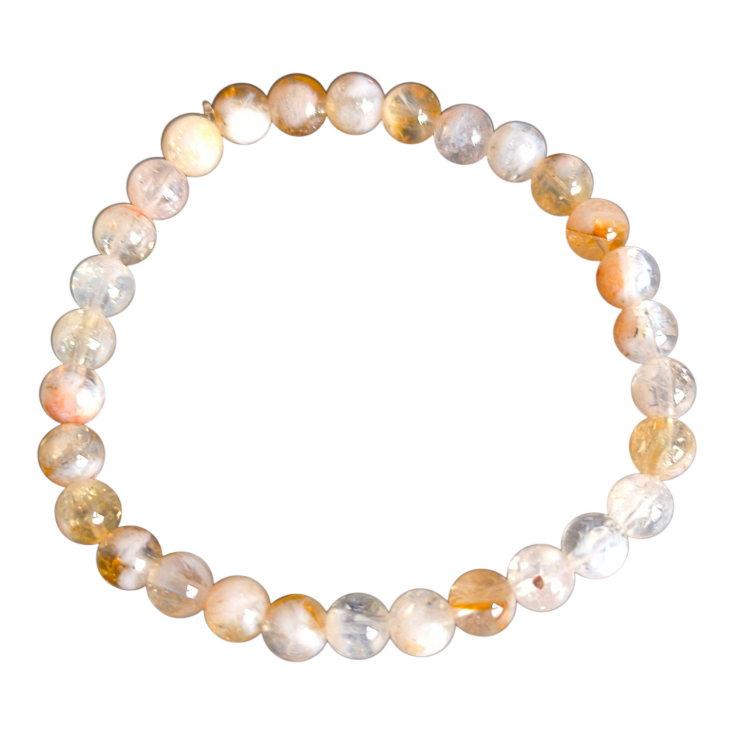 Pulseira Esfera de Citrino 6mm - Prosperidade, Vitalidade e Manifestação