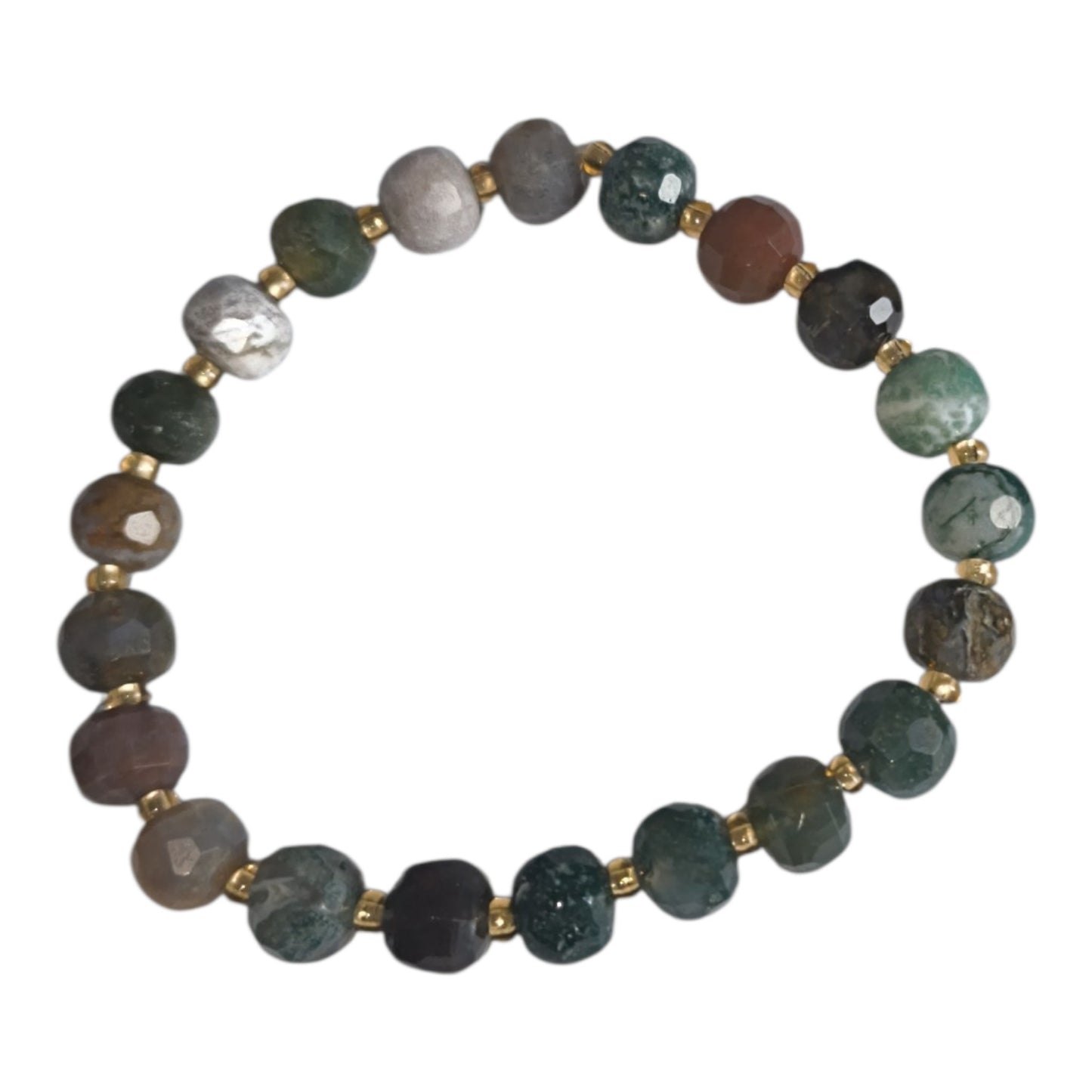 Pulseira Facetada de Jaspe Oceânico