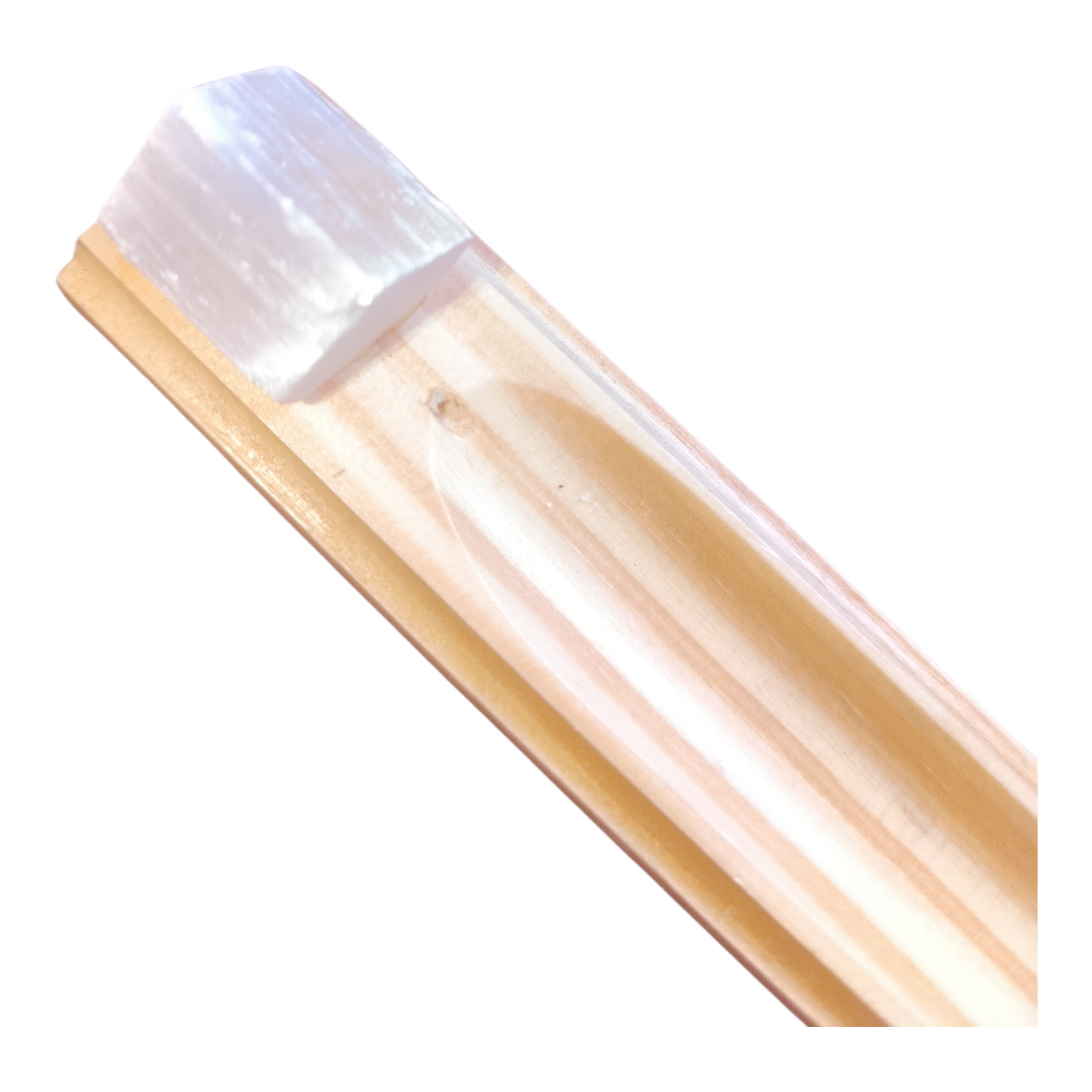 Incensário Pedras na Base de Madeira Pinus