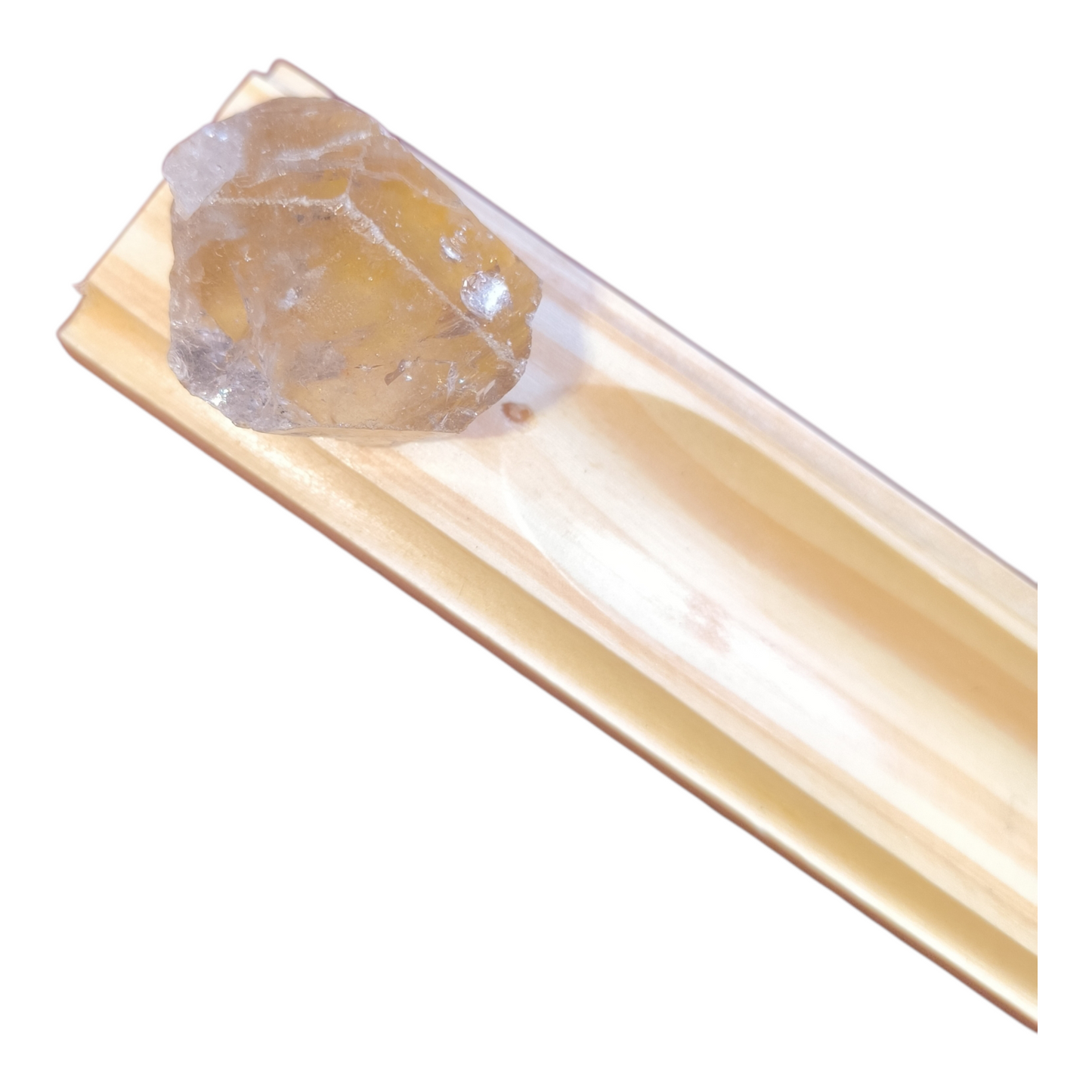 Incensário Pedras na Base de Madeira Pinus