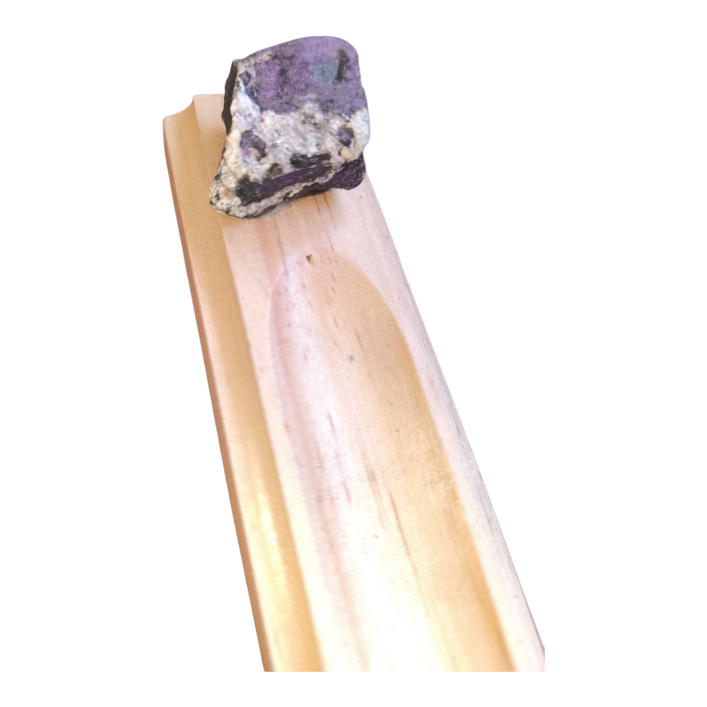 Incensário Pedras na Base de Madeira Pinus