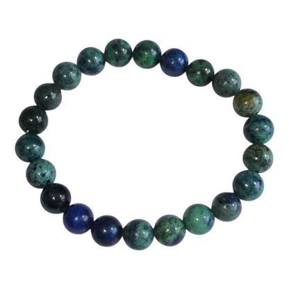 Pulseira esfera Azurita 8mm– Expansão da Consciência e Libertação de Crenças
