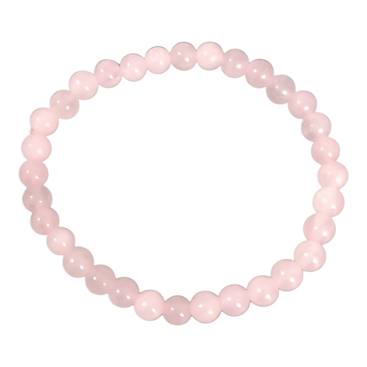 Pulseira de Quartzo Rosa esfera 6mm - Pedra do Amor