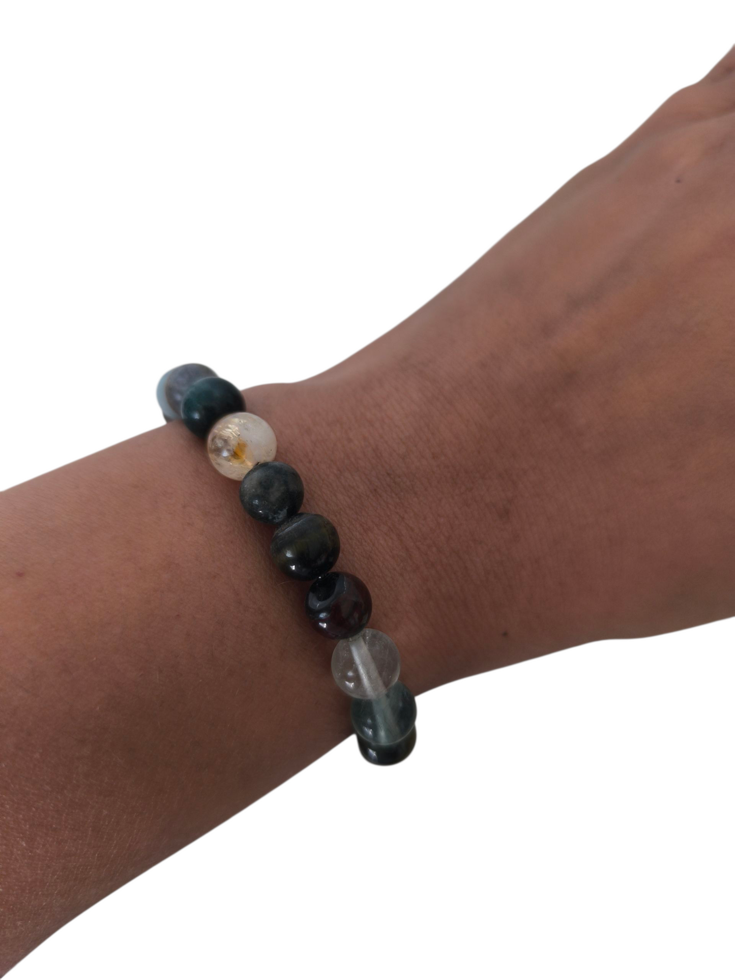 Pulseira Esferas Mista de Pedras Naturais – Boas Energias e Proteção