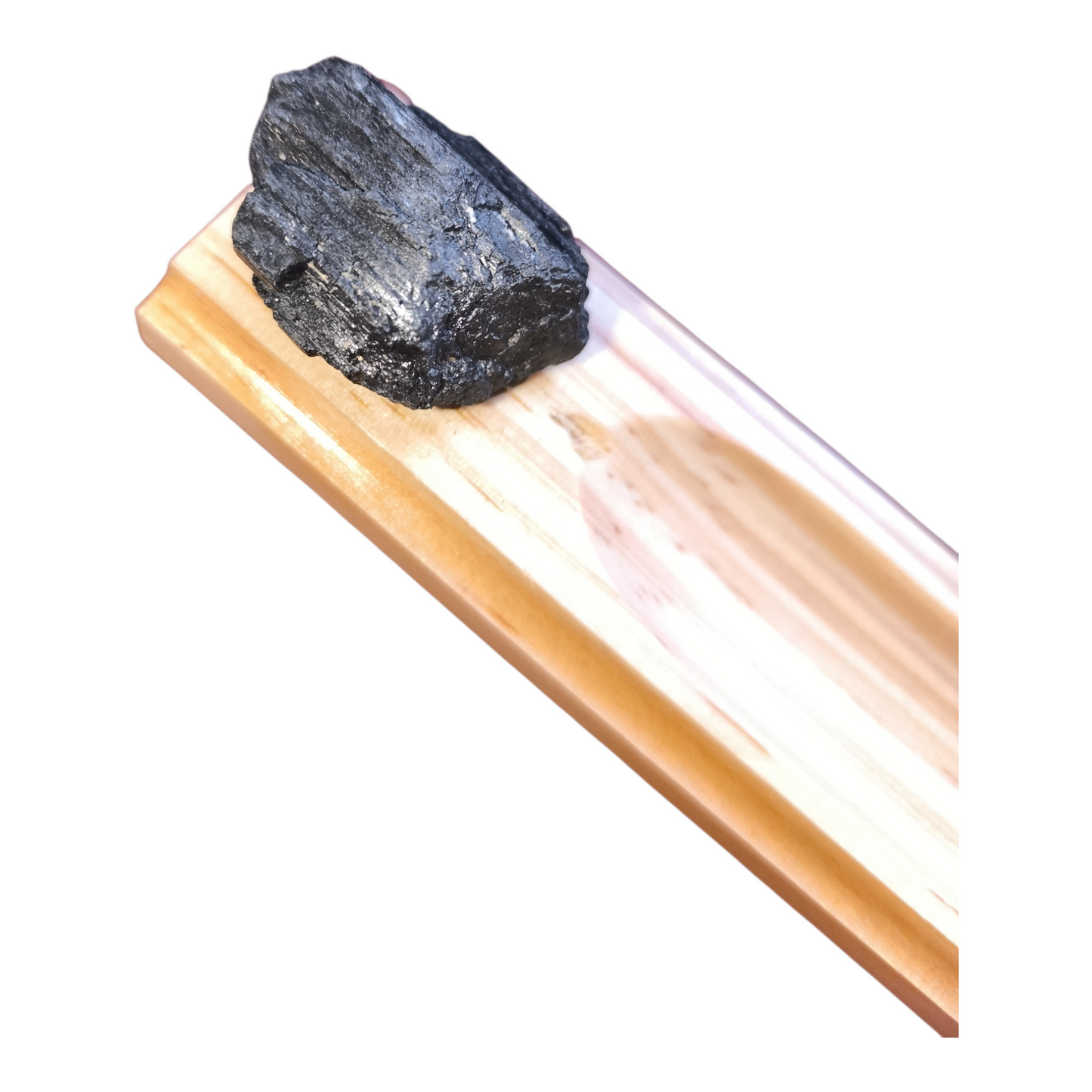 Incensário Pedras na Base de Madeira Pinus